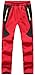 DAFENP Kinder Softshellhose Skihose Warm Gefüttert Thermohose Winter Wasserdicht Winddicht Schneehose Jungen Mädchen Wanderhose KZ2001-Red-XL