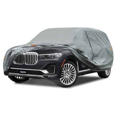 Kayme Heavy Duty Car Cover Waterproof All Weather, Custom Fit for Tesla Model S, Outdoor Full Exterior Cover with Charging Port and Breathable Ventila