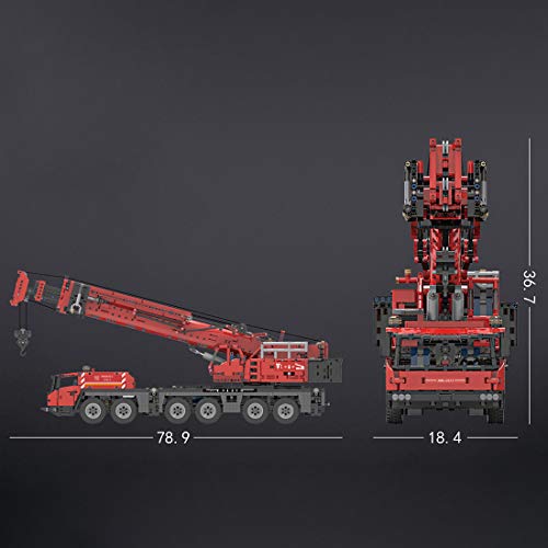 Foxom Technik Kran LKW Bausteine Bausatz, 4CH Grove GMK Kran Konstruktionsspielzeug mit APP & 2,4 GHz Steuerung… – Bild 6