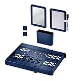 LockerMate Adjust-A-Shelf 6-Piece Locker Accessories Set, Extends to Fit Your Locker, Includes Storage Drawer, Mirror, Whiteboard, Storage Cup, Navy, Blue (50924KIT-NVY)