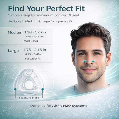 Image of N20 Replacement Cushion - Compatible with AirFit & AirTouch CPAP Nasal Mask - Soft, Snug Fit, Premium Comfort, Covers Nose, Durable Material (Medium)