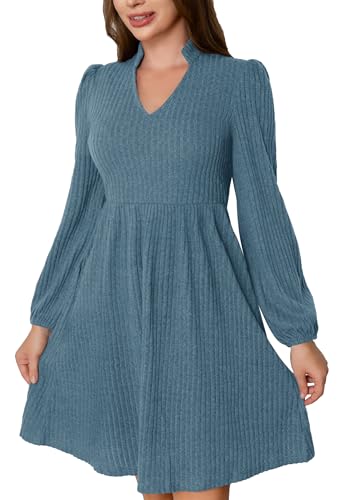 Image of MarryUP Womens Work Dresses Elegant Square Neck 3 /4 Sleeve High Waist Bodycon Ruffle Vintage Church Pencil Midi Dress