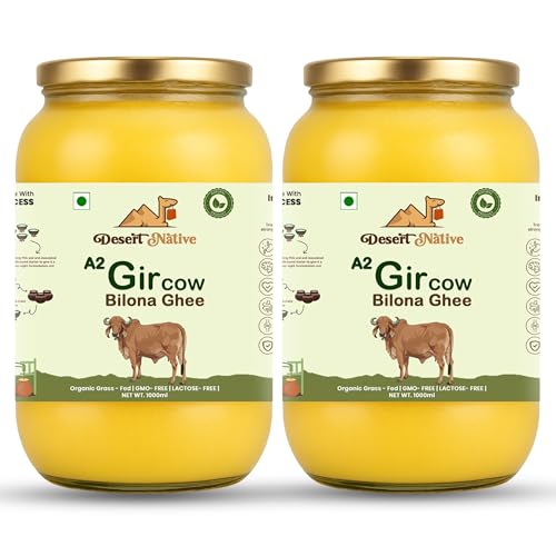 Image of Desert Native A2 Gir Cow Bilona Ghee, 2L Glass Bottle | 100% Natural, Hand Churned, Grass-Fed, Lactose & GMO Free