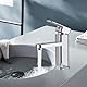 Wasserhahn Bad, Warm- und Kaltwasserhahn Waschtischarmatur Silber, Armatur Mischbatterie Waschbecken, Einhebelmischer Badarmatur Waschbecken, Wasserhahn Badewanne Badezimmer Waschbecken (Silber)