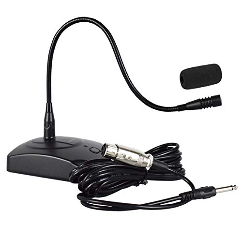 有線6.35MMマイク デスクトップコンデンサー カーディオイド XLR-約 5M 取り外し可能なケーブル会議用のグースネック型会議用マイク