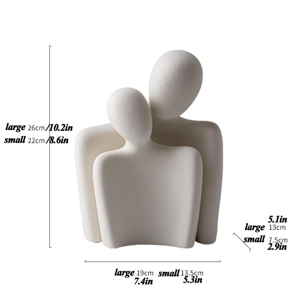 Skulptur Deko Modern, Deko Wohnzimmer Modern, Umarmendes Paar Keramikfigur Jubiläumsgeschenk Für Ihre Freundin Büro Schlafzimmer Bücherregal Desktop Dekor (Color : Gold)