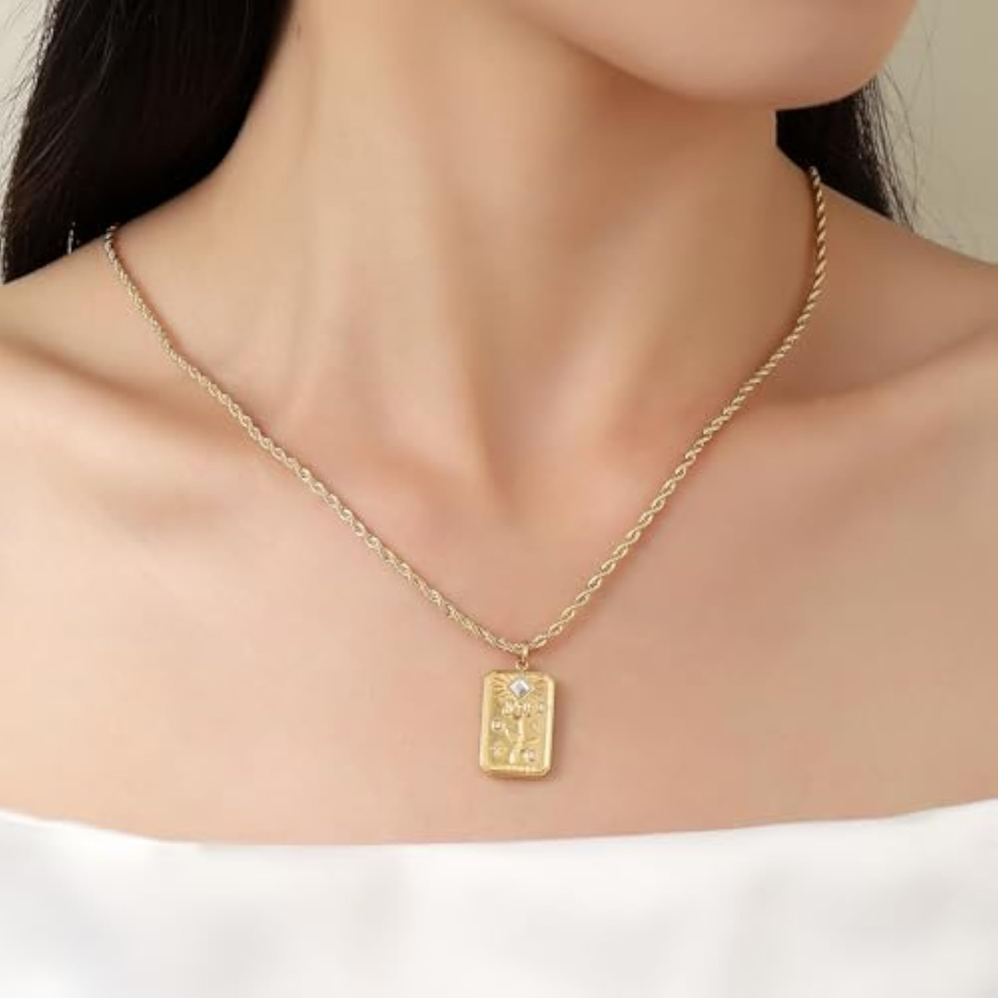 Women's Anti Tarnish Enamel Charm Pendant Necklace