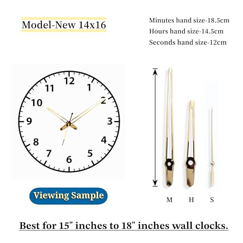 Image of Wall Clock Hands Big (18.5x14.5x12cm) | Large Wall Clock Needles Set | Big Hands for DIY Wall Clock Replacement (Set of 2) | Perfect for Home, Office, and Living Room Decor