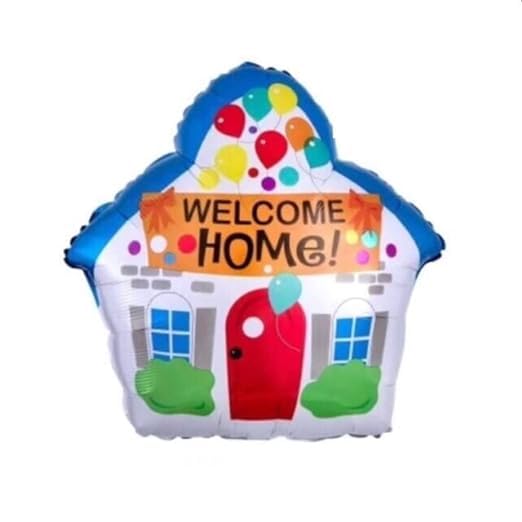 Party Port Welcome Home Balloons - House Shaped, 24 Inch, Red, Blue, Yellow, Reusable, Self Sealing, Homecoming, Unisex-Kids, Unisex-Adults