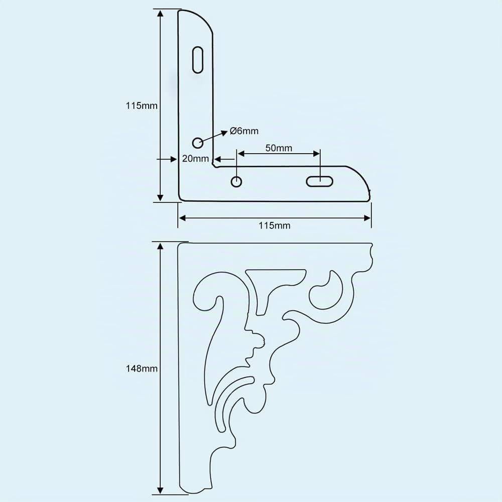 4 gambe moderne per divano, 15 cm, accessori per mobili da tavolo, armadio, gambe in ferro, motivo cavo (oro)