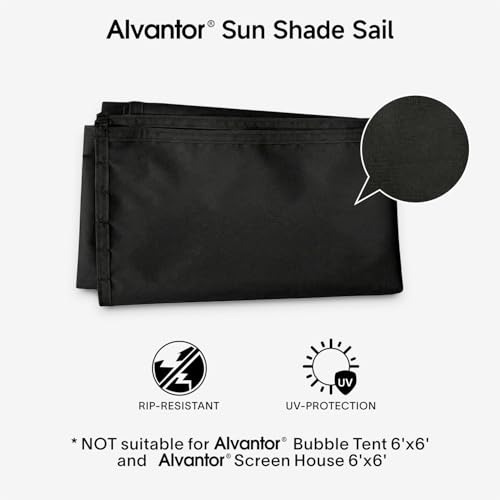 Alvantor Sun Shade Sail, Canopy Covers 95% UV Block for Alvantor Outdoor Backyard Screen House & Bubble Tent, Oxford Fabric, 38"x50"x57", Pack of 3, Black by Alvantor - Used condition - Image 5
