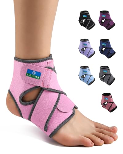 ABYON Neopren Knöchelbandage für Damen und Herren, Atmungsaktive Sprunggelenkbandage S/M/L mit Figure-8-Gurten für Basketball, Verstauchungen, Arthritis und Sehnenentzündung