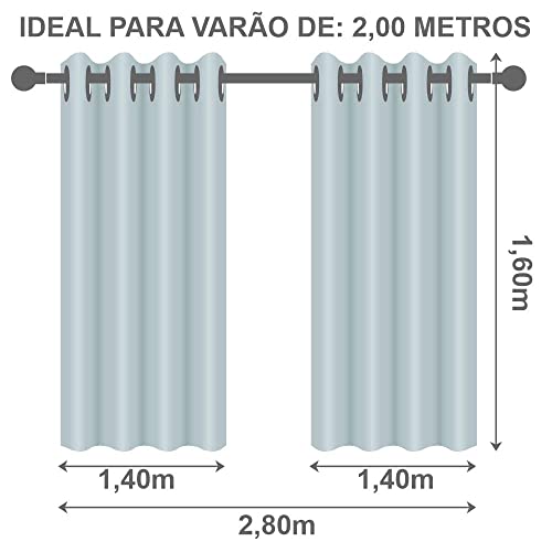 Cortina Blackout PVC corta 100% a luz 2,80 m x 1,60 m Branco