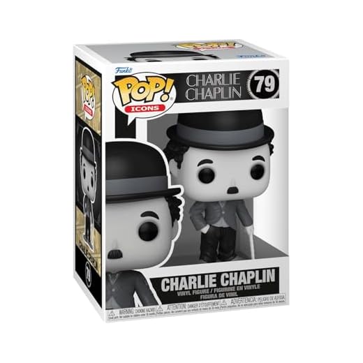Funko Pop! Icons: Charlie Chaplin - Figura de Vinilo Coleccionable - Idea de Regalo - Mercancia Oficial - Juguetes para Niños y Adultos - Movies Fans - Muñeco para Coleccionistas y Exposición