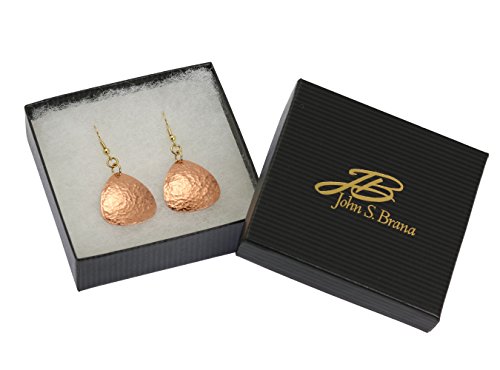 Hammered Copper Triangular Drop Earrings By John S Brana Handmade Jewelry Durable Copper Earrings3