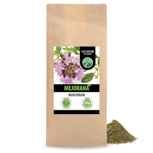 Alpi Nature Mejorana Seca 500g, Hierba de Mejorana Especia Frotada para Cocinar y Preparar Té