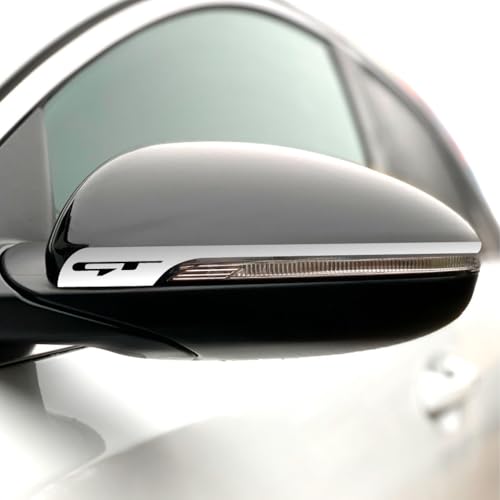 P057 Seitenstreifen Spiegel | Auto | Spiegelaufkleber | Aufkleber | Streifen | Oracal 751C (Silber, Variante 3 (Logo))