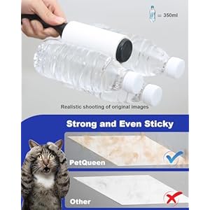 Lint Rollers for Pet Hair, Extra Sticky Sheets Pet Hair Remover Roller,Pet Hair Lint Remover for Clothes Sofa Furniture Carpet,Cats Dogs Hair Removal (2 Handles with 6 Roller Refills)