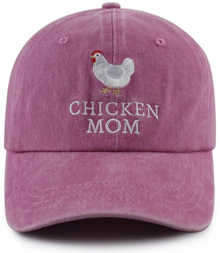 Chicken Gifts for Women Funny Chicken Mom Hat Farm Hen Lovers Baseball Cap Mothers Day Birthday Gifts for Mama Grandma Wife Gigi Nana Mimi Friends Pink