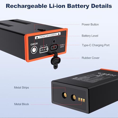 Image of Lesaps 4-Pack 5000mAh Replacement Battery Pack for Moultrie Edge | Compatible with Moultrie Cellular Trail Cameras Edge, Edge Pro, Edge 2, Edge 2 Pro, USB-C & Solar Panels Charging