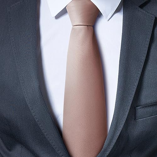Image of Men's Classic Satin 3.15 inch Soild Color Necktie Wedding Business Tie & Gift Box