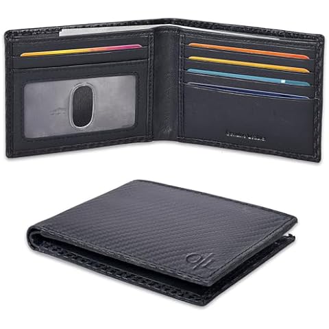Real Slim Leather Wallet with RFID Blocking Cover