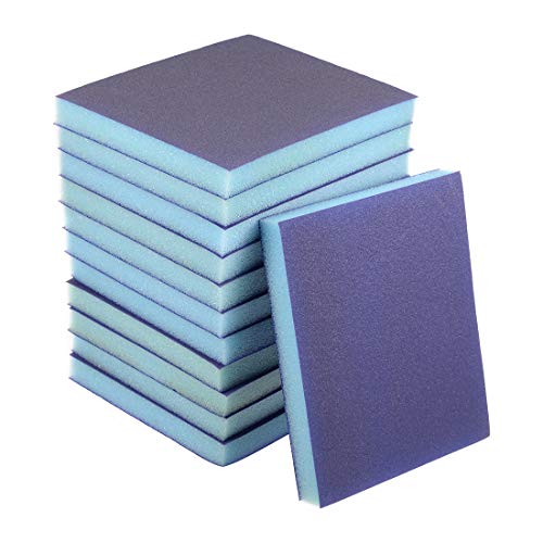 uxcell Sanding Sponge Blocks 220-Grits Medium Grit Sand Block Pad for Kitchen Metal/Drywall/Wood Purple 12pcs