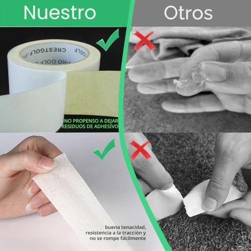 Miniatura 2 de Crestgolf Cinta De Agarre De Golf De Doble Cara,Para Instalación De Agarre De Palos De Golf, Cinta De Agarre Multifuncional De Tira De Agarre De Golf, Tiras Cropables De Fuerte Adherencia, 5cm 50m
