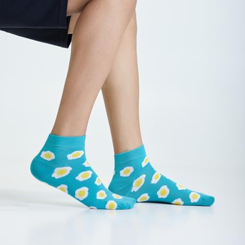Image of Mint & Oak Men Ankle Socks, Printed Funky Socks, Cotton Unisex Ankle Length Sock, Odour Free Socks - Pack of 1