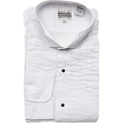 Broadway TuxmakersMen's Wing Tip White Tuxedo Shirt 1/4 Inch Pleats