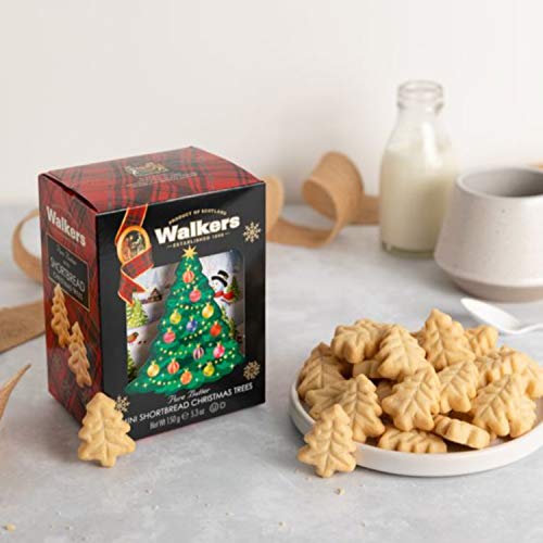 Walker's Shortbread Christmas Tree Shaped Mini Holiday Cookies, Pure Butter Shortbread Cookies, 5.3 Oz Box #TOP6