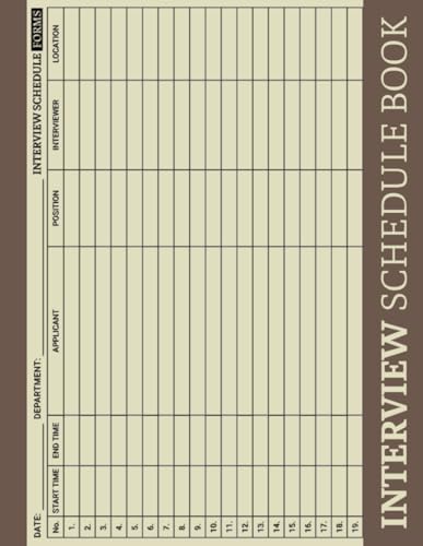 Interview Schedule Book: A Planner For Scheduling Interviews