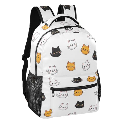 Sac à dos blanc chats mignons, cadeau idéal pour adolescent - 2