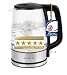 EMERIO Glas Wasserkocher mit 1.7 Liter Volumen | 2200 Watt | blaue LED Innenbeleuchtung | 360° Basis | bestes Borosilikatglas | Auto Off | Trockengeh- & Überhitzungsschutz | WK-130126