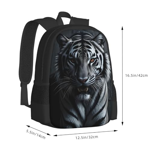 17 Inch Backpack for Tiger Lightweight Adjustable Animal Backpacks with Mesh Side Pockets for Travel Outdoor Sports2