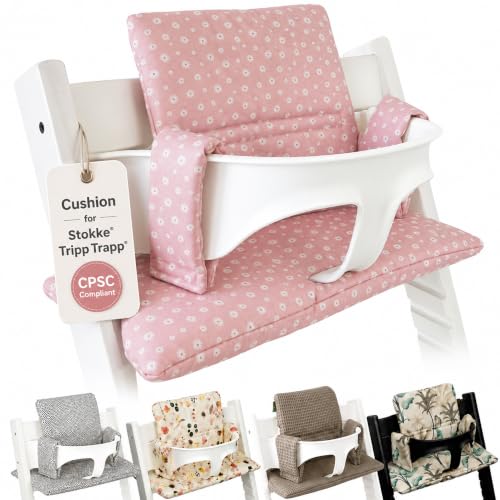 UKJE Cushion for Stokke Tripp Trapp High Chair - Wipe Clean &amp; Extra Padded | Beautiful Designs for Every Style | CPSC Compliant | Waterproof &amp; Machine Washable | Premium Quality, Durable &amp; Made to Last