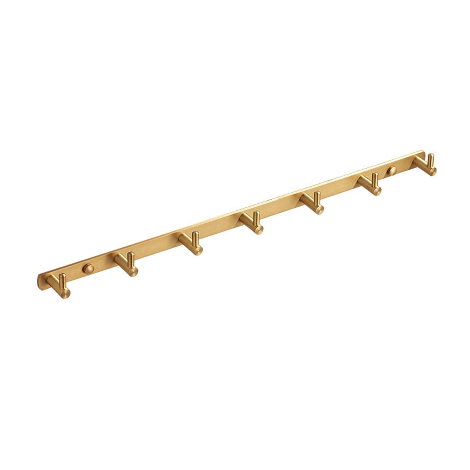 YXLLGS Brushed Gold Solid Brass Kitchen Wall Hooks Heavy Duty Wall Mount Utensil Towel Coat Hanging Rack for Entryway Bathroom(52x3.5x2cm/20x1.3x0.7in)