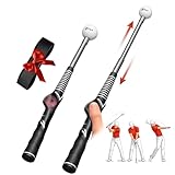 qbjgr Golf Swing Trainer Practice Ball + Free Golf Arm Band, Golf Swing Training Aid for Arm Connection, Indoor & Outdoor Practice, Left & Right-Handed Golfers (Black)