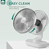 OCOOPA RotateAir Large 6.5'' Auto Oscillating Rechargeable Fan 4000mAh, 4 Speeds Wind, Quiet Tech, USB Desk Table Fan for Home,Bed, Office,Travel,Camping - Image 6