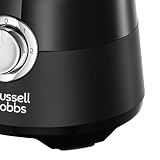 Russell Hobbs blender kielichowy, pojemność 1,5 l, 2 poziomy prędkości, funkcja pulse, ostrza ze stali nierdzewnej, szklany kielich, 22 tys. obrotów/min., moc 650W, czarny, Matte Black 24722-56