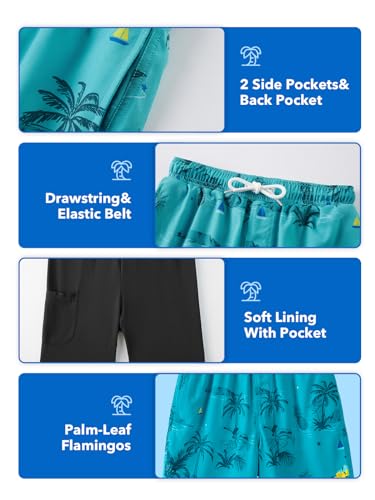 Angel season Boys Swim Trunks with Compression Liner Boxer Brief Teens Swimsuit Youth UPF 50+ Board Short Size 7-14Years4