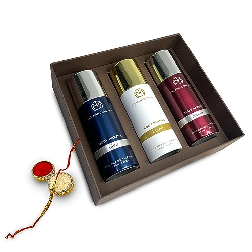 The Man Company Trio Body Perfume for Men | Blanc, Bleu, Rouge Deodorant Set | Premium Long Lasting Fragrance | Gift Set for Husband, Boyfriend – (120ml*3)