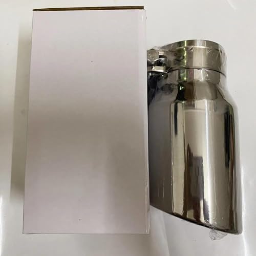Tubo de escape coche pulido de 76mm a 101mm con silenciador de acero y terminación bend de 20cm 2