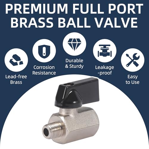 Mini válvula de bola de latón resistente de 1/8 pulg, conexiones roscadas NPT duraderas 6