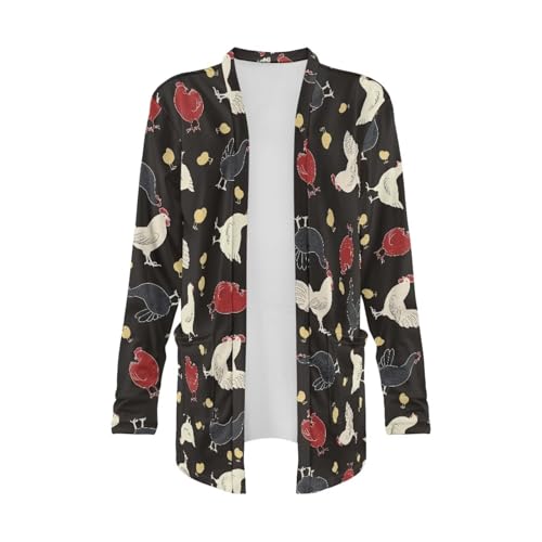 Image of Women's Open Front Cardigan Long Sleeve Loose Sweater Lightweight Soft Cardigan Jackets