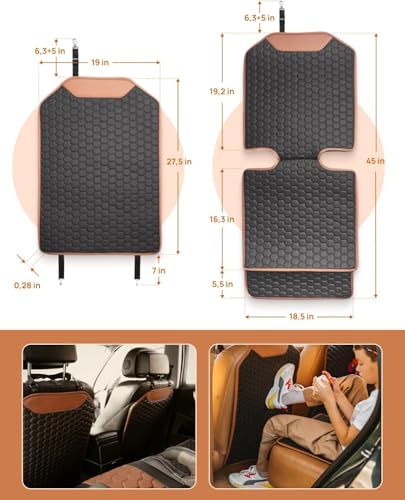 Owleys Hexy One - Set Car Seat & Back Protector - Kick Mat - Waterproof & Non-Slip - Thumbnail 3