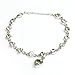 Idin pulsera joyas pulsera – chapado en oro blanco con peridoto Verde y blanco Elementos de Swarovski cristal del encanto del corazón
