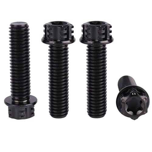 Image of 4Pcs Titanium Bolt Flange Torx Head M8 M10 x 20 25 30mm Screw Bolt for Motorcycle Car Modifications (Black, M8x30mm)