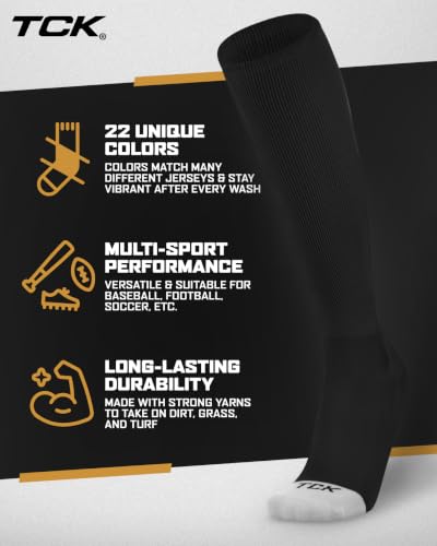 Image of Prosport Baseball Socks & Softball Socks, Kids & Adult Knee High Tube Sock