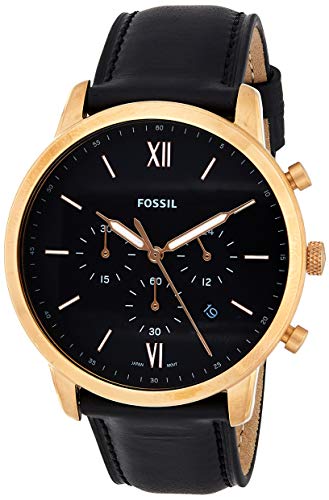Fossil Orologio Cronografo Quarzo Uomo FS5486 - Cinturino In Pelle, Cassa 42mm, 3 ATM